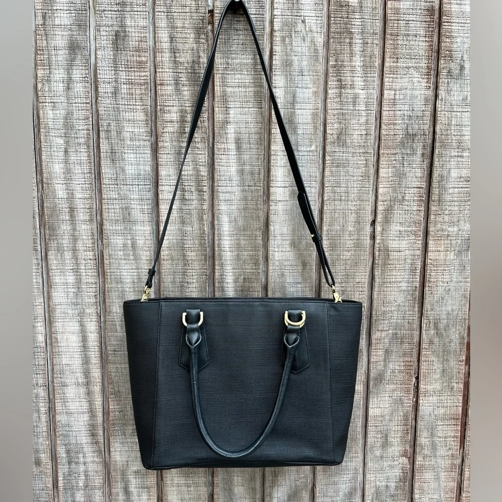 DAGNE DOVER Signature Legend Saffiano coated canvas laptop tote bag